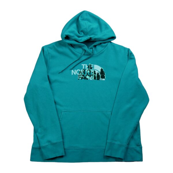 Sweat a capuche femme manches longues turquoise The North Face Motif imprime Col Rond QWE0606