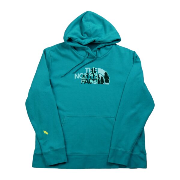 Sweat a capuche femme manches longues turquoise The North Face Motif imprime Col Rond QWE0606