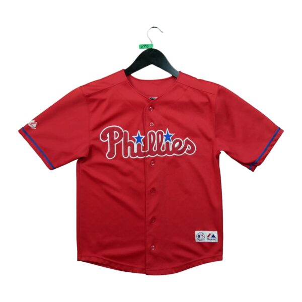 Maillot manches courtes enfant rouge Majestic Equipe Phillies de Philadelphie QWE0113