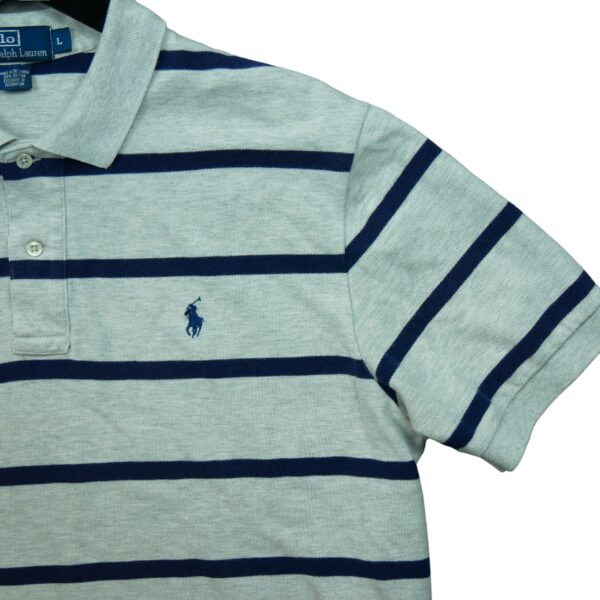 Polo manches courtes homme gris Polo Ralph Lauren Motif a rayures Col Rond QWE0615