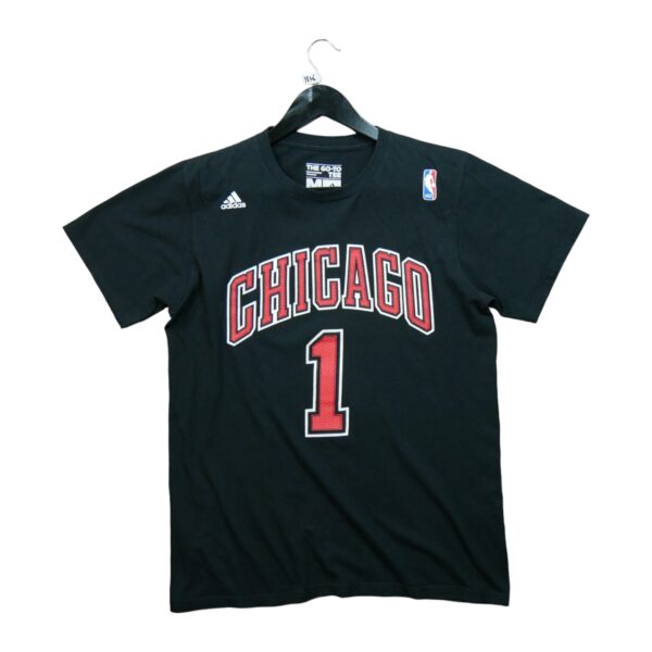 T shirt manches courtes homme noir Adidas Col Rond Equipe Bulls de Chicago QWE3876