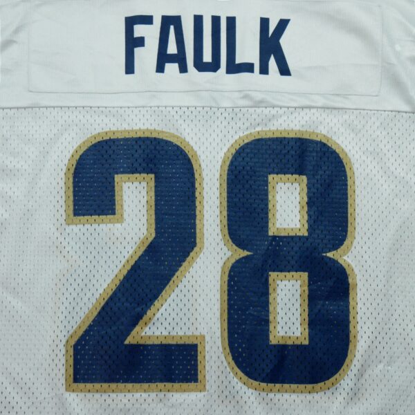 Maillot manches courtes homme blanc Reebok Equipe Los Angeles Rams 28 Marshall Faulk QWE3717