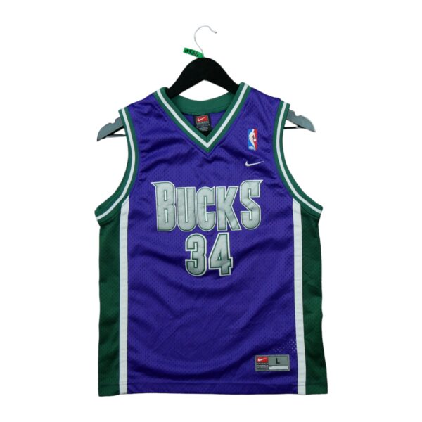 Maillot sans manches enfant violet Nike Equipe Bucks de Milwaukee 34 Ray Allen QWE0534