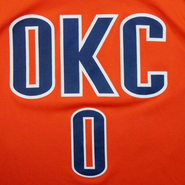 Maillot sans manches homme orange Adidas Equipe Thunder dOklahoma City 0 Russell Westbrook QWE3080