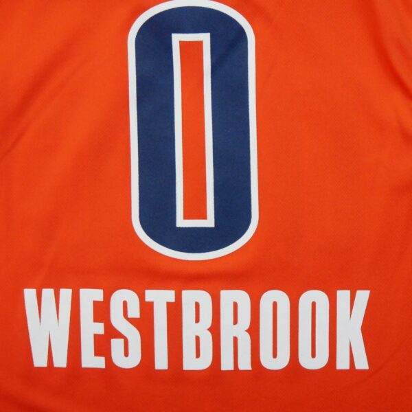 Maillot sans manches homme orange Adidas Equipe Thunder dOklahoma City 0 Russell Westbrook QWE3080