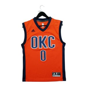 Maillot sans manches homme orange Adidas Equipe Thunder dOklahoma City 0 Russell Westbrook QWE3080