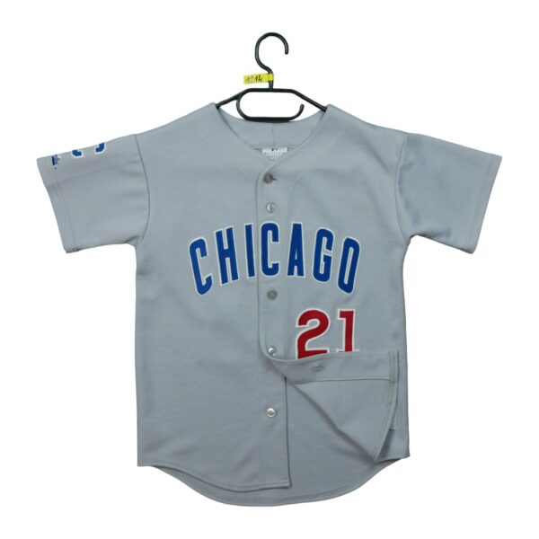 Maillot manches courtes enfant gris Majestic Equipe Cubs de Chicago QWE1214