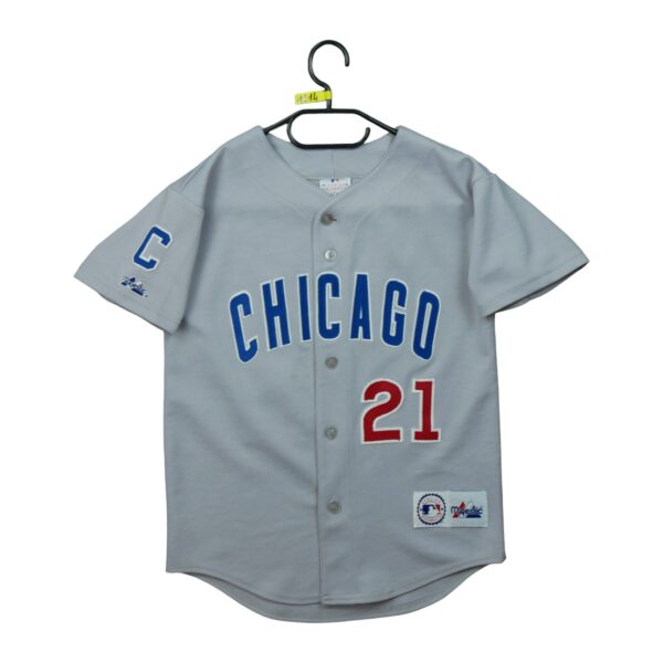 Maillot manches courtes enfant gris Majestic Equipe Cubs de Chicago QWE1214