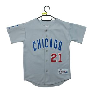 Maillot manches courtes enfant gris Majestic Equipe Cubs de Chicago QWE1214