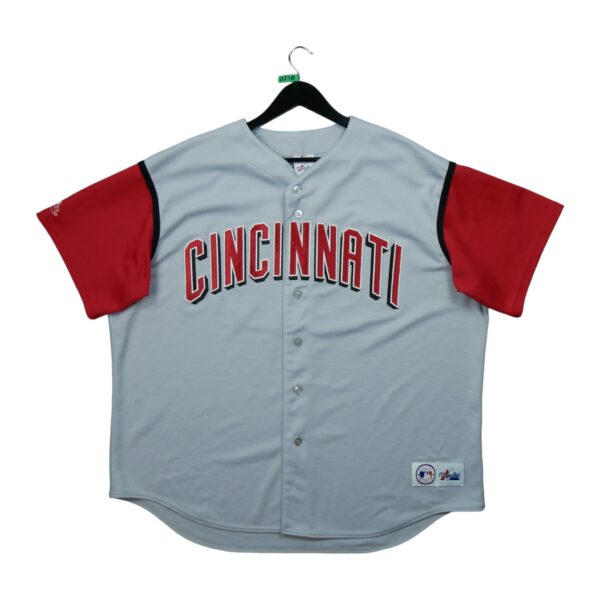 Maillot manches courtes homme gris Majestic Equipe Reds de Cincinnati QWE0290