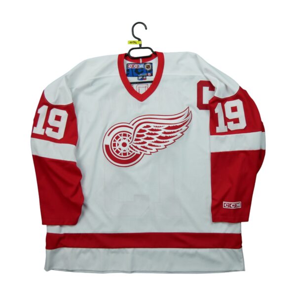 Maillot manches longues homme blanc NHL Equipe Red Wings de Detroit QWE1094