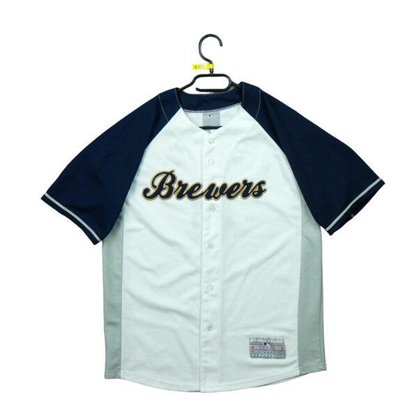 Maillot manches courtes enfant blanc MLB Equipe Brewers de Milwaukee QWE1159