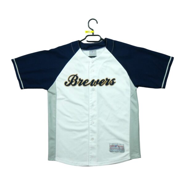 Maillot manches courtes enfant blanc MLB Equipe Brewers de Milwaukee QWE1159