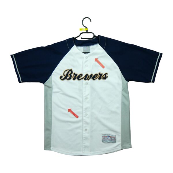 Maillot manches courtes enfant blanc MLB Equipe Brewers de Milwaukee QWE1159