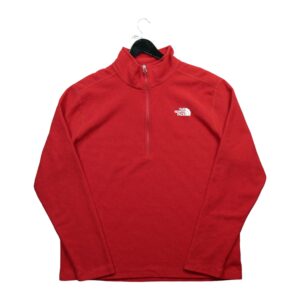 Pull polaire homme manches longues rouge The North Face Col Montant QWE3670