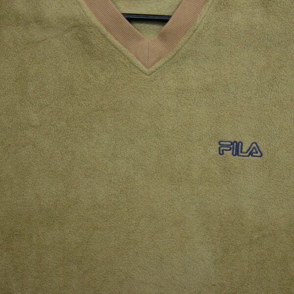 Pull polaires homme manches longues beige Fila Col V QWE3796