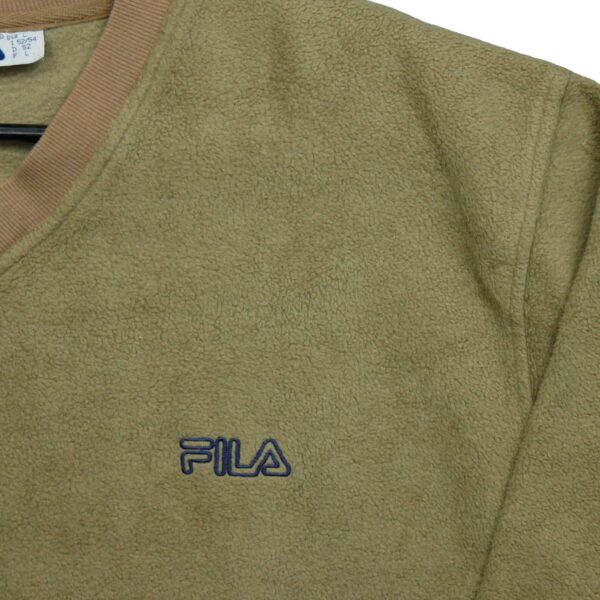 Pull polaires homme manches longues beige Fila Col V QWE3796