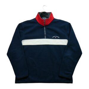 Pull polaires homme manches longues marine Tommy Hilfiger Col Montant QWE3387