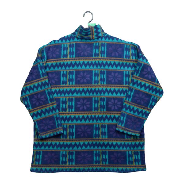 Pull polaires homme manches longues multicolore Vintage Motif a motifs Col Montant QWE0355