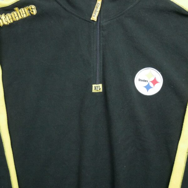 Pull polaires homme manches longues noir NFL Team Apparel Col Montant Equipe Pittsburgh Steelers QWE3837