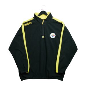 Pull polaires homme manches longues noir NFL Team Apparel Col Montant Equipe Pittsburgh Steelers QWE3837