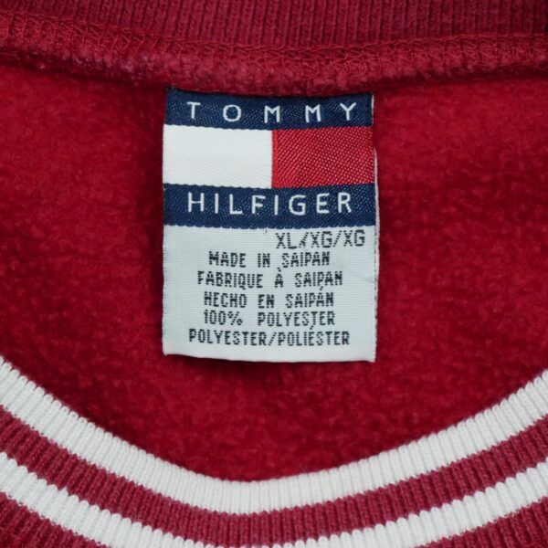 Pull polaires homme manches longues rouge Tommy Hilfiger Col Rond QWE3071