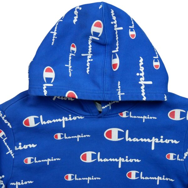 Sweat a capuche enfant manches longues bleu Champion Motif a motifs Col Rond QWE1619