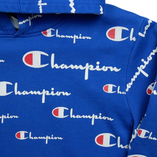 Sweat a capuche enfant manches longues bleu Champion Motif a motifs Col Rond QWE1619