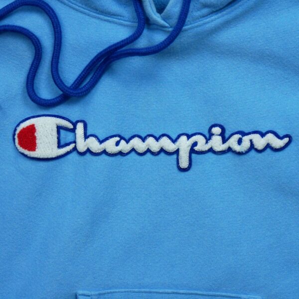 Sweat a capuche femme manches longues bleu clair Champion Motif imprime Col Rond QWE0605