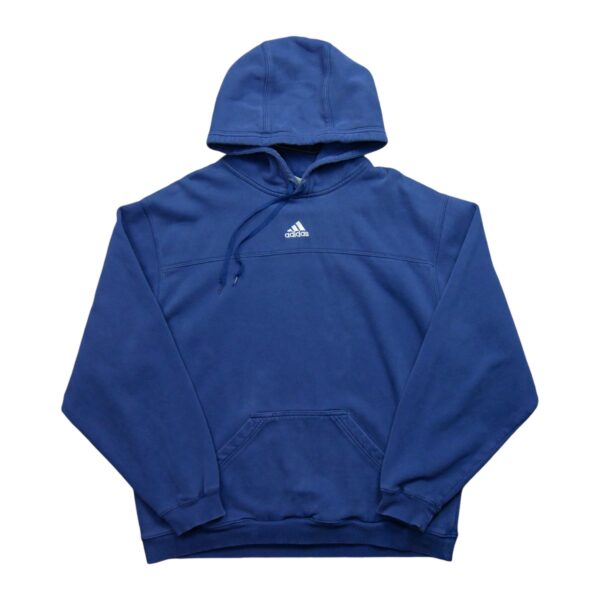 Sweat a capuche homme manches longues bleu Adidas Col Rond QWE1024