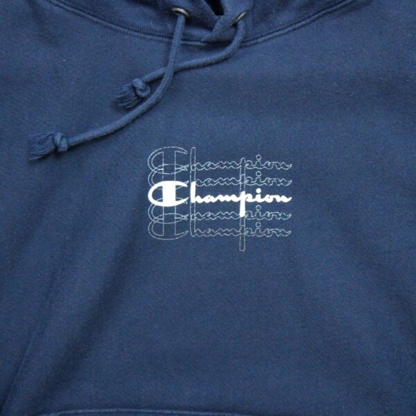 Sweat a capuche homme manches longues bleu Champion Motif imprime Col Rond QWE0388