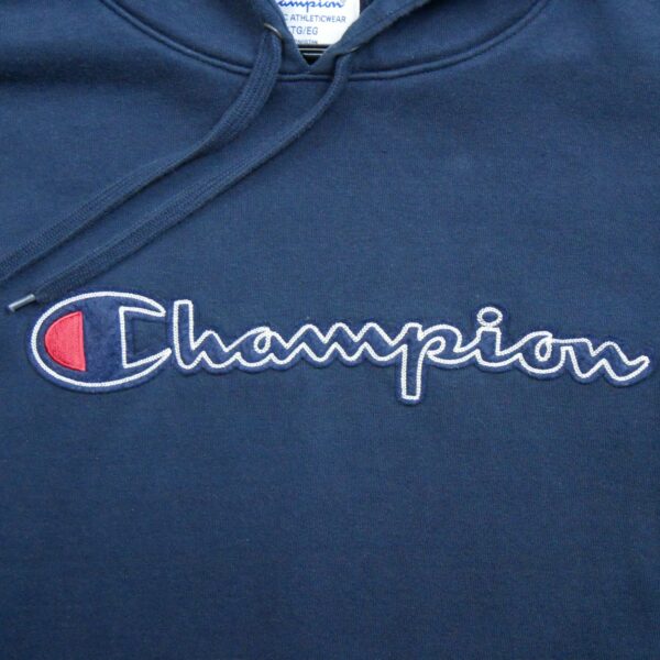 Sweat a capuche homme manches longues marine Champion Motif imprime Col Rond QWE3681