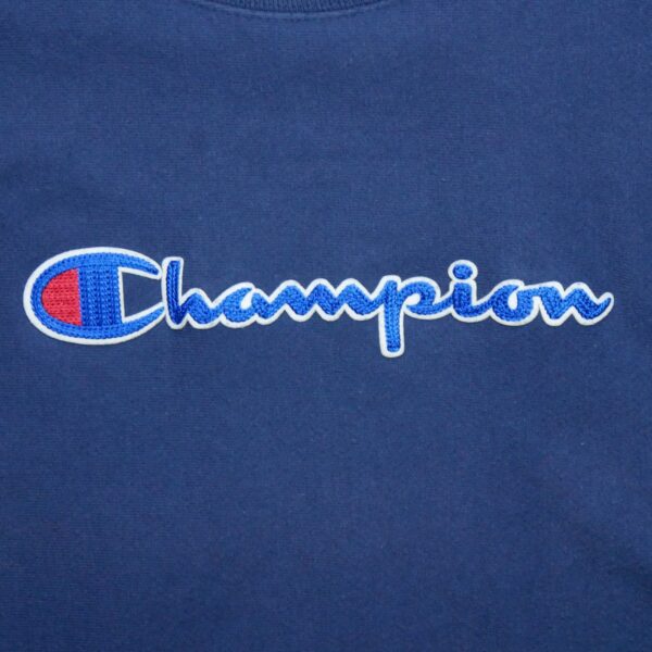 Sweat femme manches longues bleu Champion Motif imprime Col Rond QWE1507