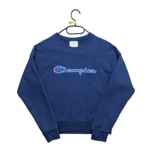 Sweat femme manches longues bleu Champion Motif imprime Col Rond QWE1507