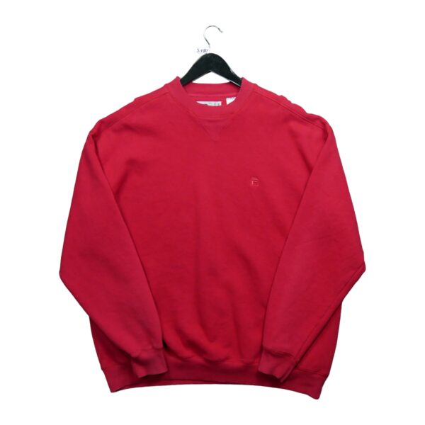 Sweat homme manches longues rouge Fila Col Rond QWE3180