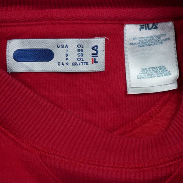 Sweat homme manches longues rouge Fila Col Rond QWE3180