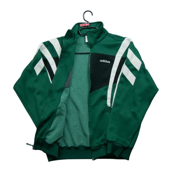 Veste de survetements homme manches longues vert Adidas Motif a rayures Col Montant QWE2302