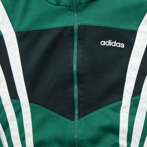 Veste de survetements homme manches longues vert Adidas Motif a rayures Col Montant QWE2302