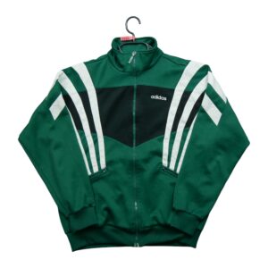 Veste de survetements homme manches longues vert Adidas Motif a rayures Col Montant QWE2302