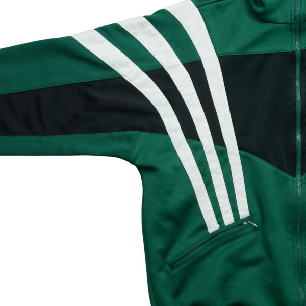 Veste de survetements homme manches longues vert Adidas Motif a rayures Col Montant QWE2302