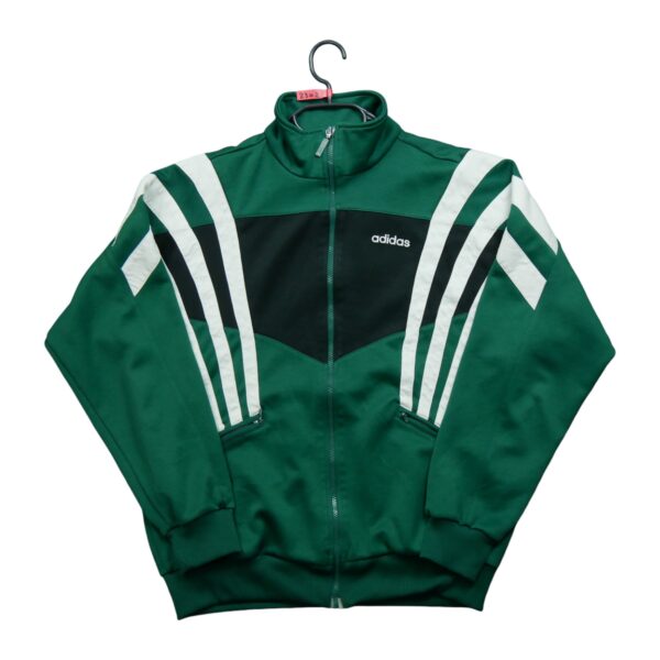 Veste de survetements homme manches longues vert Adidas Motif a rayures Col Montant QWE2302