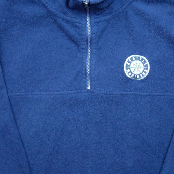 Pull polaires homme manches longues marine MLB Col Montant Equipe Mariners de Seattle QWE3155