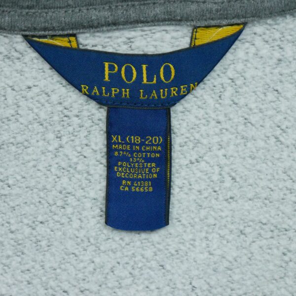 Sweat a capuche enfant manches longues gris Polo Ralph Lauren Motif chine Col Rond QWE1122