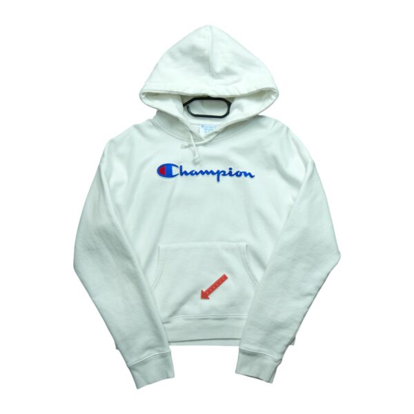 Sweat a capuche femme manches longues blanc Champion Col Rond QWE1243