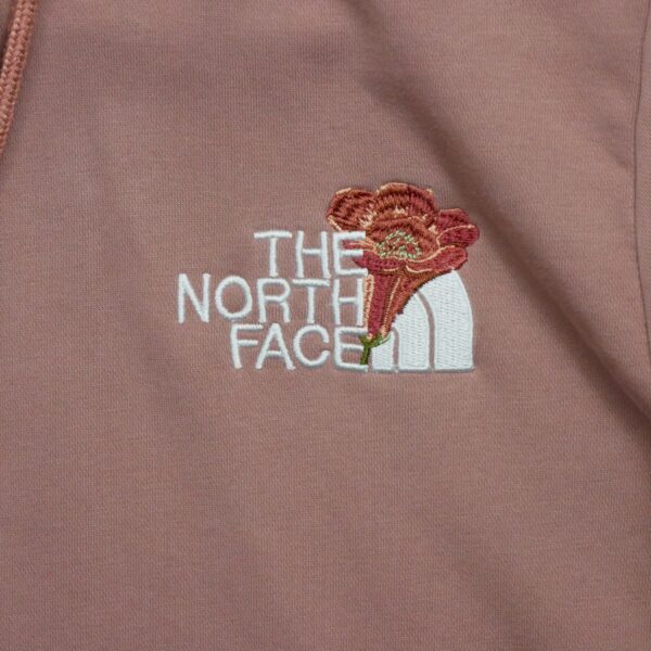 Sweat a capuche femme manches longues rose The North Face Motif imprime Col Rond QWE3849