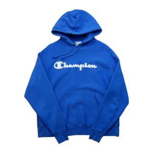 Sweat a capuche homme manches longues bleu Champion Motif imprime Col Rond QWE0510