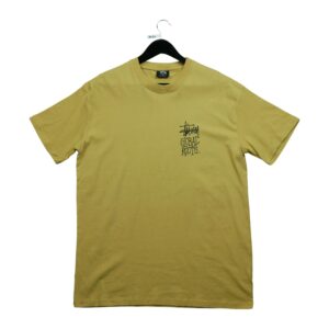 T shirt manches courtes homme beige Stussy Motif imprime Col Rond QWE3490