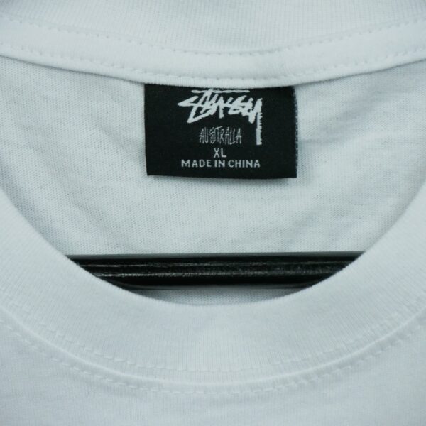 T shirt manches courtes homme blanc Stussy Motif imprime Col Rond QWE3077