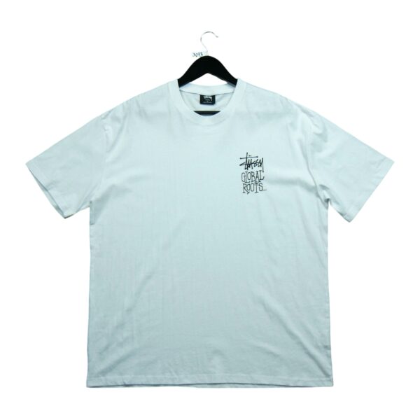 T shirt manches courtes homme blanc Stussy Motif imprime Col Rond QWE3077