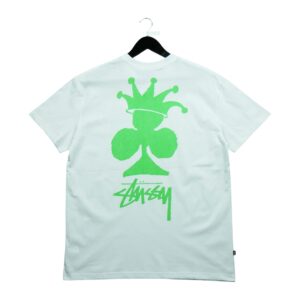 T shirt manches courtes homme blanc Stussy Motif imprime Col Rond QWE3171